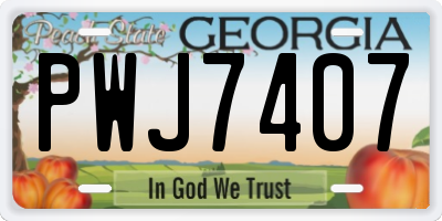 GA license plate PWJ7407