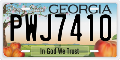 GA license plate PWJ7410