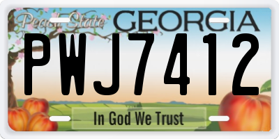 GA license plate PWJ7412