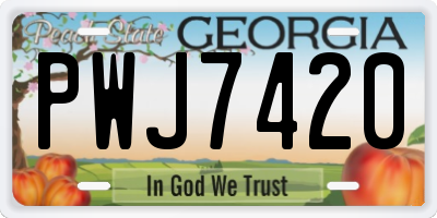 GA license plate PWJ7420
