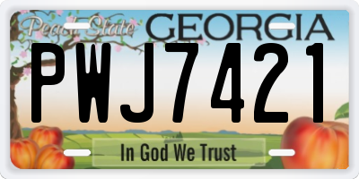 GA license plate PWJ7421