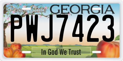 GA license plate PWJ7423