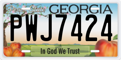 GA license plate PWJ7424