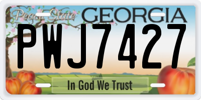 GA license plate PWJ7427