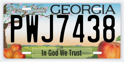 GA license plate PWJ7438