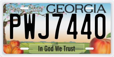 GA license plate PWJ7440