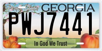 GA license plate PWJ7441