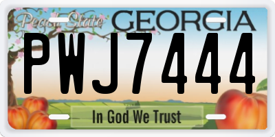 GA license plate PWJ7444
