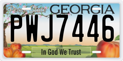 GA license plate PWJ7446