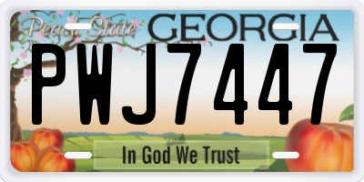 GA license plate PWJ7447