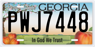 GA license plate PWJ7448