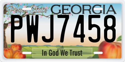 GA license plate PWJ7458