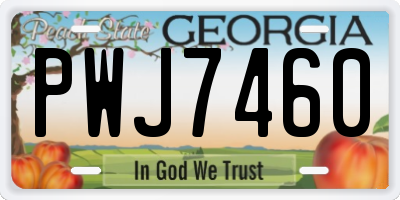 GA license plate PWJ7460