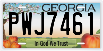 GA license plate PWJ7461