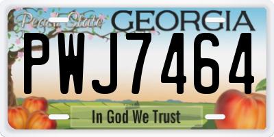 GA license plate PWJ7464