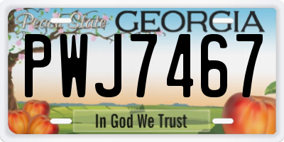 GA license plate PWJ7467