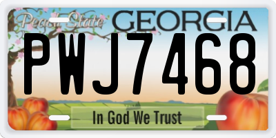 GA license plate PWJ7468