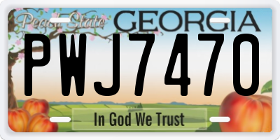 GA license plate PWJ7470