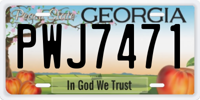 GA license plate PWJ7471