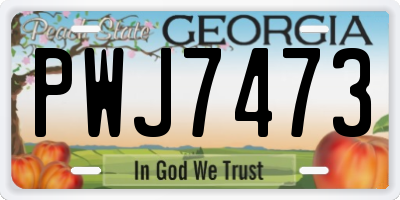 GA license plate PWJ7473