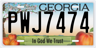 GA license plate PWJ7474