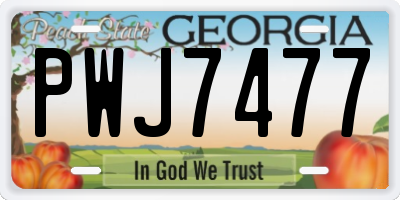 GA license plate PWJ7477