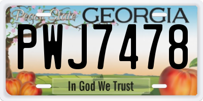 GA license plate PWJ7478
