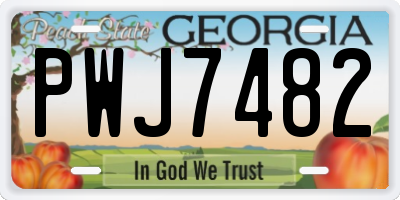 GA license plate PWJ7482