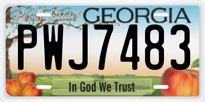 GA license plate PWJ7483
