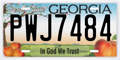 GA license plate PWJ7484
