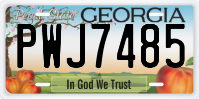 GA license plate PWJ7485