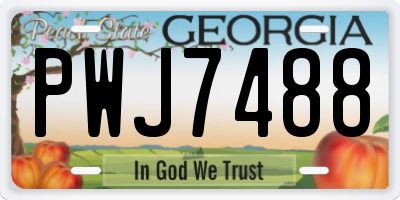 GA license plate PWJ7488