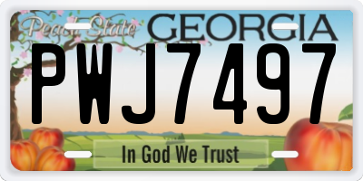 GA license plate PWJ7497