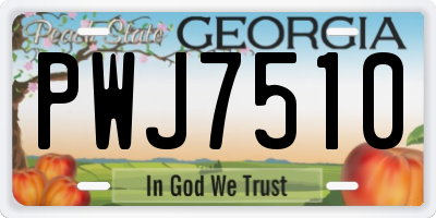 GA license plate PWJ7510