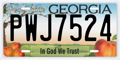 GA license plate PWJ7524