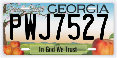 GA license plate PWJ7527