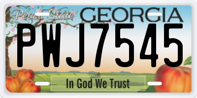 GA license plate PWJ7545