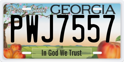 GA license plate PWJ7557