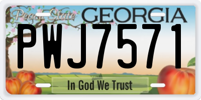 GA license plate PWJ7571