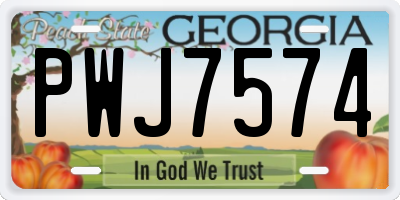 GA license plate PWJ7574