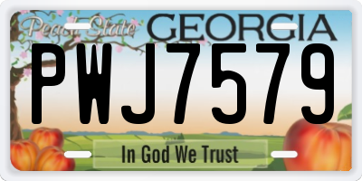 GA license plate PWJ7579