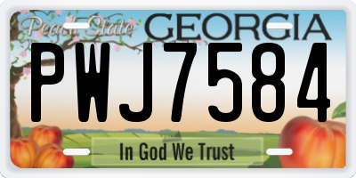 GA license plate PWJ7584