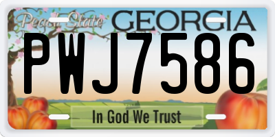 GA license plate PWJ7586