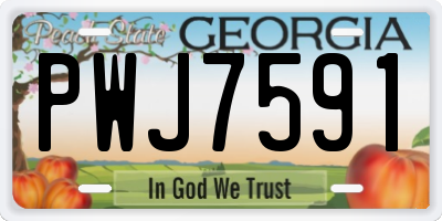 GA license plate PWJ7591