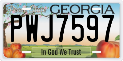 GA license plate PWJ7597