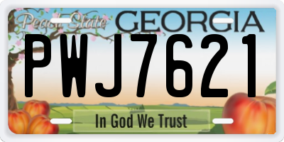 GA license plate PWJ7621