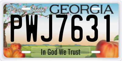 GA license plate PWJ7631