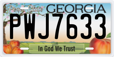 GA license plate PWJ7633