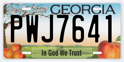 GA license plate PWJ7641