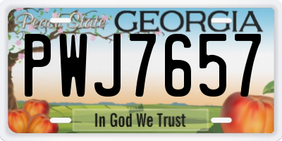 GA license plate PWJ7657